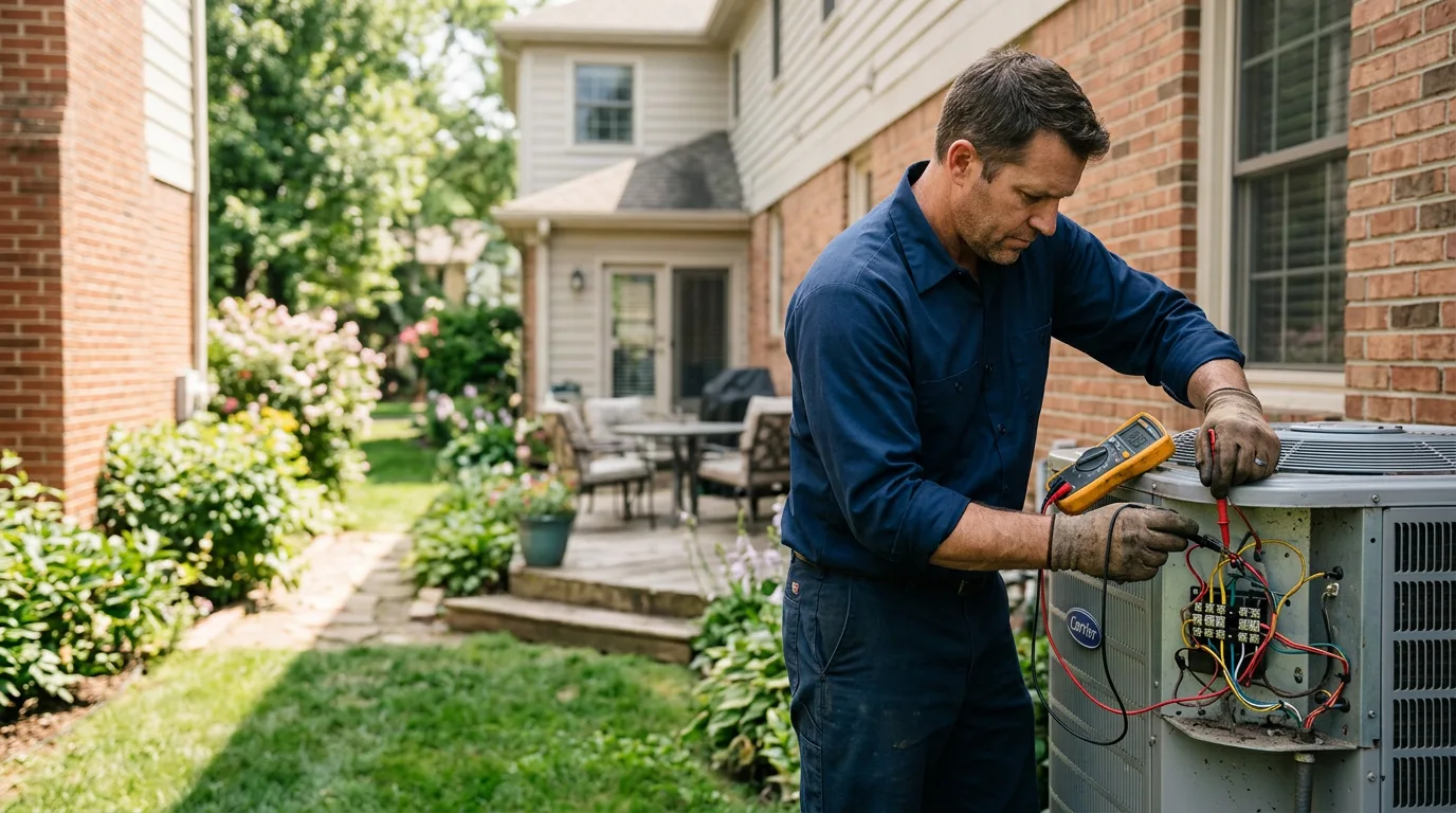 HVAC technician working near Iowa City, IA